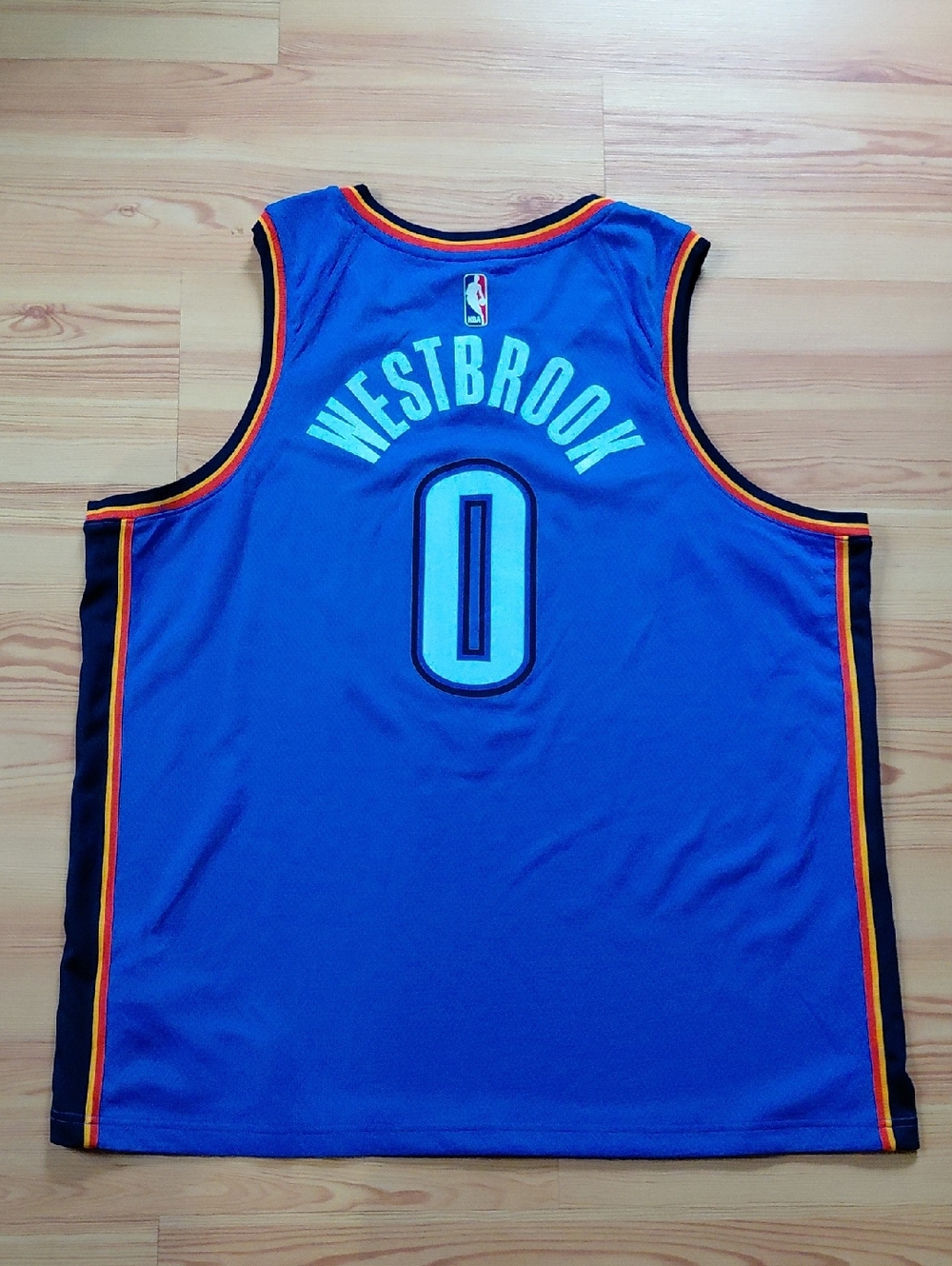 Nike Oklahoma City Blue and Black Basketball Jersey with Orange Trim - Picture 2 of 4